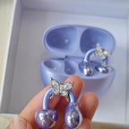 Bow Rhinestone for Clip on Earbuds Open Ear Accessories, Elegant Zirconia Decorative Earphone Accessories, Removable Exquisite DIY Decoration