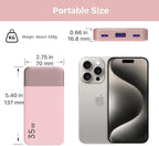NOBIS Portable Charger, 10000mAh Power Bank Fast Charging, Battery Pack with C to C Cable, Battery Bank with Digital Display for iPhone iPad Android etc (Pink, 35W)