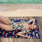 Beach Towel Microfiber Beach Towels Oversized Large Quick Dry Soft Sand Free Cute Watermelon Design 30×60 inch Beach Towels for Kids Women Men Pool Swim Beach Essentials Accessories -Blue