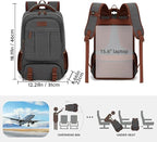 Tzowla Canvas Laptop Backpack, Bag for Men Women,Travel Work Rucksack Fits 15.6 Inch Laptop, Large Capacity Bookbag(Dark Grey)