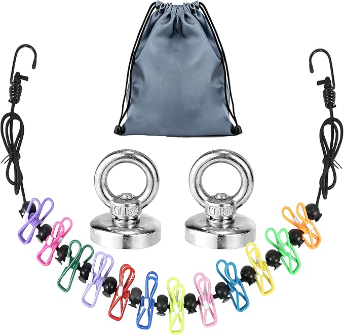 Travel Clothesline with Two Magnetic Hooks for Cruise Ship Essentials, Clothes Line 12 Clothes Clips for Cruise Must Haves Essentials 2026, Portable Clothesline for Camper Essentials Car Accessories