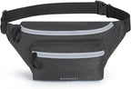 BAGSMART Fanny Packs for Women Men, Roomy Belt Bag with Adjustable Strap, Fashion Waist Packs for Running Traveling Hiking, Black