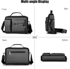 FANDARE Retro Briefcase Men Messenger Bag PU Leather Handbag