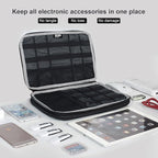 BUBM Double Layer Electronics Organizer, Travel Gadget Bag for Cables, Memory Cards, Flash Hard Drive and More, Fit for iPad or Tablet(up To 9.7")--Large, Gray