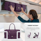 Travel Duffle Weekender Bags for Women - Carry on Overnight with Shoe Compartment Duffle Bag Hospital Bag Dark Purple