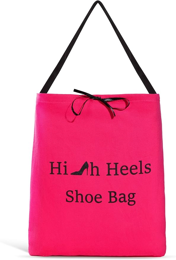 Premium Drawstring High Heel Shoe Bag – Travel-Friendly Dustproof Pouch for Heels & Sandals, Lightweight & Durable, 11 Color Options (pink)
