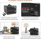 Cantonape Voltage Transformer Converter 3000 Watt Step Up/Down Convert from 110-120 Volt to 220-240 Volt and from 220-240 Volt to 110-120 Volt with 3 US Outlets, 3 Universal Outlets