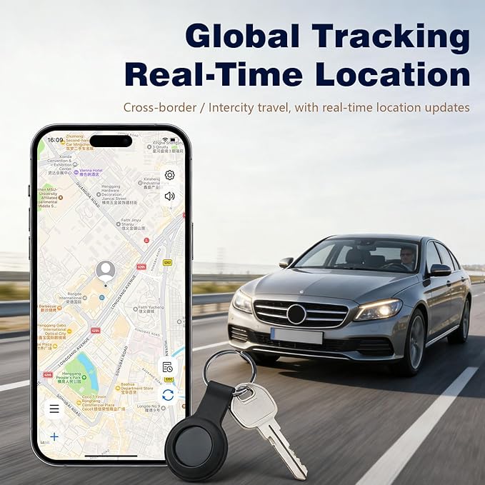 GPS Tracker for Vehicles, No Subscription Location Tracking Device, No SIM Card Required, No Monthly Fee, Magnetic GPS Tracker for Car, Kids’ Belongings, Pets, Elderly Items