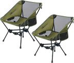 MOON LENCE Portable Camping Chair Backpacking Chair - The 4th Generation Ultralight Folding Chair - Compact, Lightweight Foldable Chairs for Hiking Mountaineering, Beach (Green-2Pack)