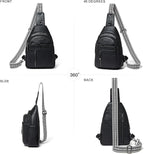 LATMAP 7L Sling Bag For Women Men Backpack Fanny Pack Crossbody Chest Travel Shoulder Belt Bags Purse Handbag PU Leather