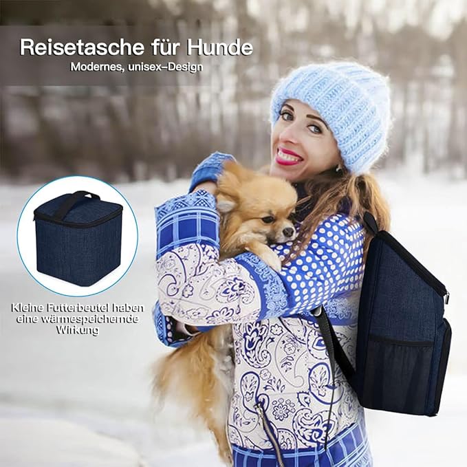 BAGLHER丨Dog Travel Bag, Airline Approved Pet Supplies Backpack, Dog Travel Backpack with 2 Silicone Collapsible Bowls and 2 Food Baskets