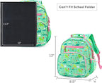 mibasies Toddler Backpack for Girls 2-4: Cute Kids Backpacks for Girls - Preschool Kindergarten Backpack - Dinosaur Forest Light Green