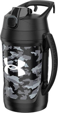 Under Armour Insulated Water Bottle with Handle & Fence Hook, Half Gallon Sports Water Jug, Leak-Resistant & BPA-Free for Baseball, Football & Gym - Black Woodland, 64oz