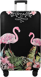 WUJIAONIAO Travel Luggage Cover Baggage Suitcase Cover Protector Skins 18-32 Inch (Flamingo A23, S (for 18-20 inch luggage))