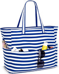 Iioscre Beach Bag for Women, Causal Hobo Pool Bags with Zipper Inner Pocket, Foldable Swim Tote Bag for Vacation Essentials