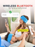 Perytong Sleep Headphones Wireless, Bluetooth Sports Headband Headphones with Ultra-Thin HD Stereo Speakers Perfect for Sleeping,Workout,Jogging,Yoga,Insomnia, Air Travel, Meditation (Azure)
