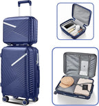 Hard Shell Luggage Sets 4 Piece with 360 Spinner Wheels,Lightweight Suitcase Set with TSA Lock,Travel Luggage Set with Telescoping Handle,Light and Strong,Easy to Clean (Navy Blue 2)