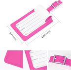 Travelambo Luggage Tags for Suitcases PU Leather Travel Tags Bag Tags Privacy Protection Travel Essentials