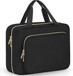 Wedama Toiletry Bag for Women, Medium Cosmetic Travel Bag, Hanging Toiletry Bag for Bathroom, Thickened PVC Waterproof Makeup Bag, Toiletries Bag for Travel Business Trips and Camping, Black
