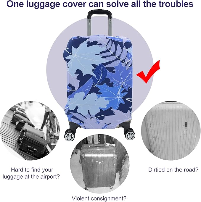 Travel Luggage Cover, Suitcase Protector Bag Fits 26-28 Inch Luggage Bluemaple