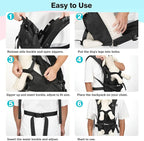 Pawaboo Pet Dog Front Carrier Backpacks, Legs Out Pet Carrier Backpack for Dogs, Adjustable Dog Chest Carriers Purse for Small Medium Dogs Hands Free for Travel Hiking Cycling Camping, M, Black