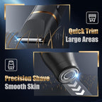 Electric Body Hair Removal Epilators for Men & Women,Waterproof Foil Shaver Razor Trimmer for Facial,Arms,Back,Legs,Chest & Groin,Wet/Dry Painless Groomer with Ceramic Blade,Travel Gift for Him,Black