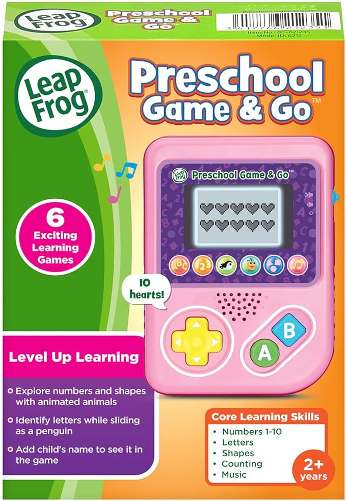 LeapFrog Preschool Game and Go Handheld Video Game Toy, Pink
