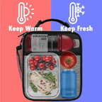 opux Premium Insulated Lunch Box, Soft School Lunch Bag for Kids Boys Girls, Leakproof Small Lunch Pail Men Women Work, Reusable Compact Cooler Tote Lunchbox for Office Adult, Heather Grey