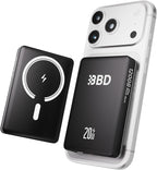 BBD Magsafe Portable Charger,12000mAh Wireless Power Bank with USB-C Cable,Magnetic Power Bank Fast Charging PD 20W,Travel essential Slim Magsafe Battery Pack for iphone 17/16/15/14/13/12 Series 1Pack