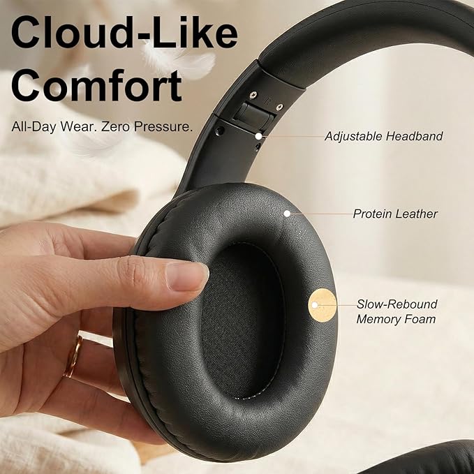 Wired Headphones for Adults, Premium Over-Ear Headset with Hi-Fi Stereo Sound, Noise-Isolating Ear Cushions, Lightweight Comfortable Design, Tangle-Free Cable, Ideal for Work, Travel, Daily