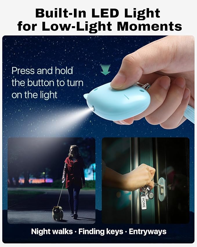 Personal Safety Alarm, VIGOROAD 3 Pack Loud 130dB Siren Emergency Panic Alarm with LED Light, Easy Pull Pin Keychain Self-Defense Security Alarm for Women, Seniors, Kids