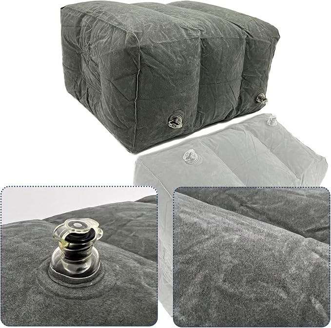Mediss Inflatable Foot Rest Pillow, Leg Elevation Stool for Office Desk, Car, Chair, Airplane Travel Bedridden Elderly, Height Adjustable(15"×11"×14.5")