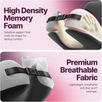ComfyNap® Versatile Travel Neck Pillow for Airplane [Patented], 9 Positions in 3 Techniques, Plane Pillow with Pure Memory Foam, Travel Pillow with HeadRest Flight Sleep, Travel Essential - Moon