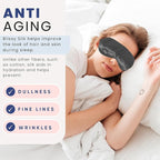 Blissy Silk Sleep Mask - Eye Sleeping Mask for Women & Men for Total Blackout - 100% Pure Mulberry Silk, 22 Momme 6a Fibers - Blindfold Sleep Mask Side Sleeper Eye Cover (Grey)