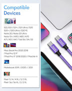 etguuds Purple USB C to USB C Cable 3ft, 2-Pack 60W USBC to USBC Cord, Type C to C Charger Cable Fast Charging for iPhone 17 16 15 Pro Max Plus Air, Samsung Galaxy S25 S24 S23, for MacBook/iPad, Pixel