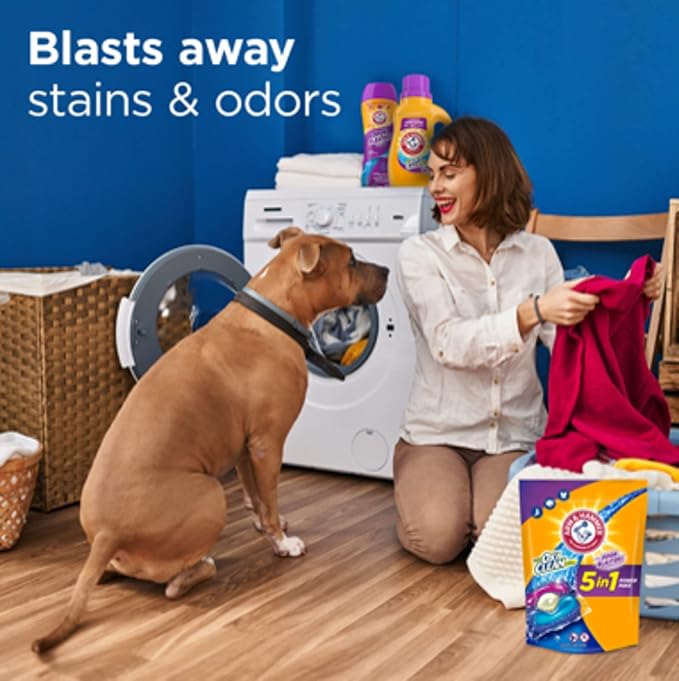 Arm & Hammer Plus OxiClean With Odor Blasters Laundry Detergent 5-IN-1 Power Paks, 42CT (Packaging may vary) (Pack of 2)