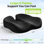 AUVON Ergonomic Donut Pillow Seat Cushion for Hemorrhoid & Tailbone Pain Relief, Thick Memory Foam Chair Cushion with Firm Support for Coccyx, Sciatica, Pressure Sores, Pregnancy, Postpartum Recovery