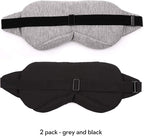 Sleep Mask-Eye Mask for Sleeping, Sleeping Mask Blocking Out Light Perfectly for Women and Men, Soft and Comfortable Blindfold for Travelling, with Pouch (Black+Gray)