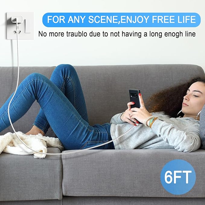 iPhone 17 16 15 Charger, USB C Charger, 4-Pack Fast Wall Charging, USB-C Chargers Block (4-Pack 6 ft Cable Included) for iPhone 17/16/15/15 Pro/15 Pro Max/iPad Pro/AirPods Samsung & More
