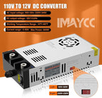 12V Power Supply,110V to 12V DC Converter, IMAYCC AC to DC Converter 600W 50A, Power Supply for Diesel Heater