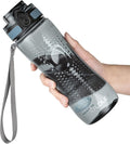 OLDLEY 25 oz Water Bottle, Motivational Water Bottle with Time Marker, Sports Water Bottle With Strap, Leakproof & BPA Free Large Water Bottles for School, Gym, Travel, Outdoor, Dark Blue