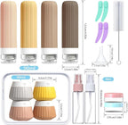 18 Pack Travel Bottles Set, TSA Approved Leak Proof Silicone Squeezable Containers for Toiletries, Refillable Travel Accessories for Conditioner, Shampoo, Lotion & Body Wash Accessories