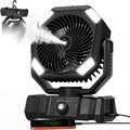 USONE Misting Fan, Portable Camping Fan Rechargeable, Battery Powered Fan for Camping with Light, Remote & Timer, Hanging Tent Fan with Hook for Outdoor fishing, Travel, Work/Summer Essential,Black