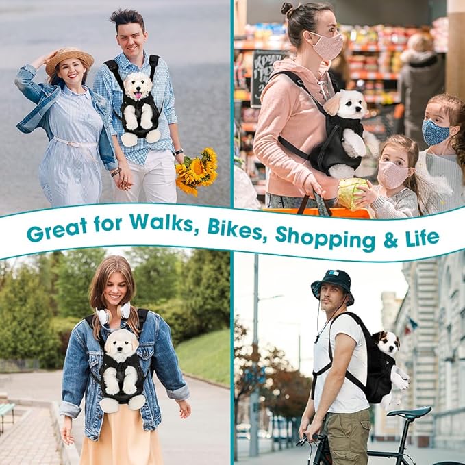 Mosago Dog Backpack Carrier, Adjustable Pet Front Carriers, Legs Out Carrying Sling Travel Bag for Small Medium Dogs 7-11 Lbs, Soft Wearable Puppy Chest Carry Backpacks for Walking/Hiking/Camping