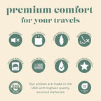 ComfyDown Goose Down Travel Pillow - Filled with 800 Fill Power European Goose Down, Egyptian 300 Thread Count 100% Cotton Cover for Plane car & Home - Made in USA (12x16)