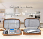 Electronic Organizer Travel Cable Accessories Case, Electronic Organizer Bag, Waterproof Electronic Accessories Organizer Case for Power Bank, Charging Cords, Chargers, Earphone, USB Cable - Brown