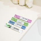 Go Essentials - Bundle Sets (Bamboo Forest and Refreshing Mint, 80 Packets Total (20 of Each)) Travel size mouthwash, shampoo/conditioner, body wash, body lotion.