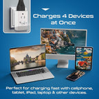 Ceptics European Plug Adapter, International Power Plug with USB & USB-C - 2 USA Socket, QC 3.0 & PD -Type C Outlet Adaptor Charger for Spain France Germany Greece Turkey Portugal, Fast Charging