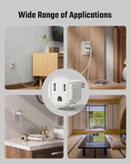 3 Prong to 2 Prong Adapter, ETL Listed Polarized Grounding Converter, Portable Plug Adapter, 3 Pin to 2 Pin Power Adapter for Wall Outlets Plugs, Heavy Duty Wall Plug for Old Homes White (4 Pack)
