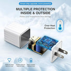 iPhone Charger,[Apple MFi Certified] Fast iPhone Charger 2PACK 6FT Lightning Cable Cord Fast Charging Dual 2 Port Plug USB Wall Charger Compatible with iPhone 14 13 12 11 Pro Max XS XR X 8 Plus 7 iPad
